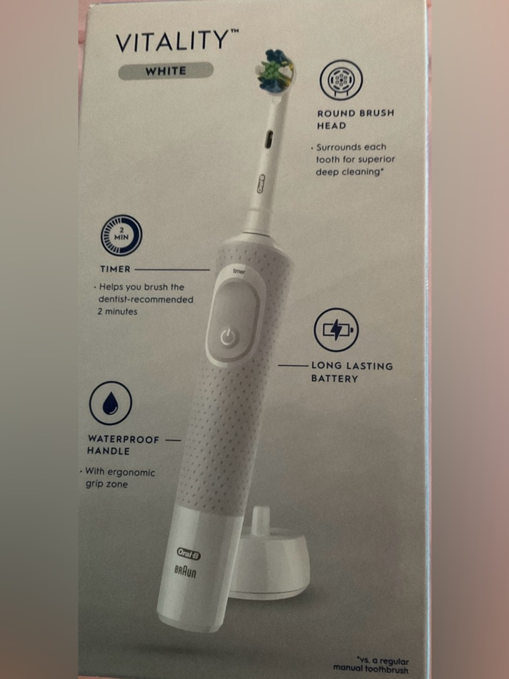 Oral-B Vitality Rechargeable Toothbrush — White. New in sealed package - Picture 2 of 2